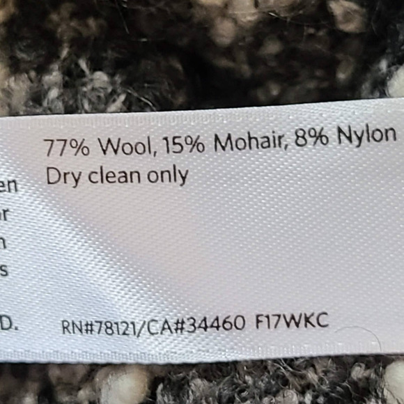 EILEEN FISHER Marled Front Solid Back Wool Mohair 3/4 Sleeve Sweater Size Large - Picture 7 of 8